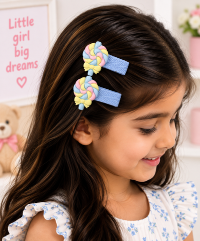 Candy Swirl Hair Clips — Set of 2