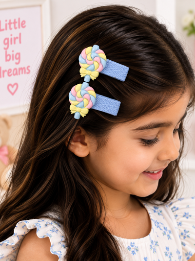 Candy Swirl Hair Clips — Set of 2