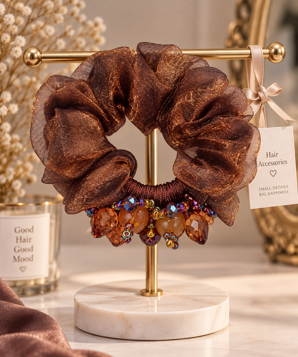 Shimmer Blossom Scrunchie