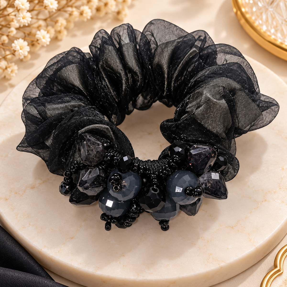Shimmer Blossom Scrunchie