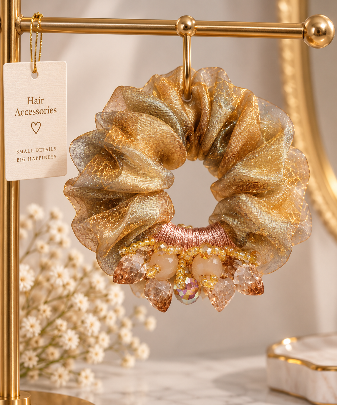 Shimmer Blossom Scrunchie