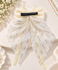 Shimmer Drape Bow Hair Clip