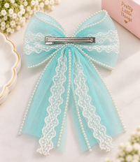 Lace Trail Pastel Bow Clip