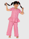 Pink Gingham Check Night Suit