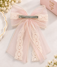 Lace Trail Pastel Bow Clip
