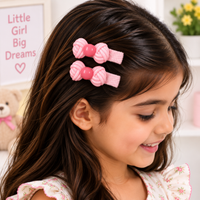 Pastel Bow Charm Hair Clips — Set of 2