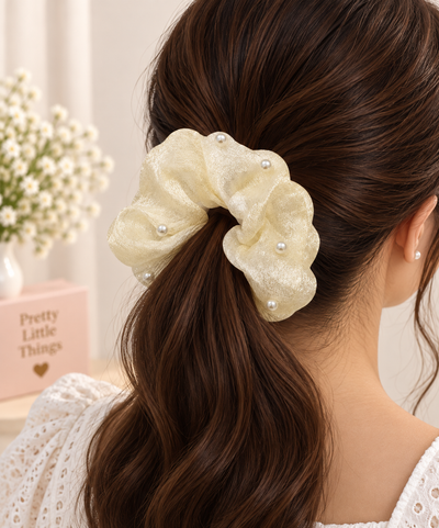 Pearl Sprinkle Sheer Scrunchie