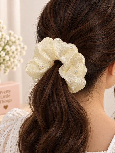 Pearl Sprinkle Sheer Scrunchie