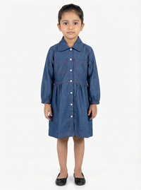 Classic Blue Denim Shirt Dress