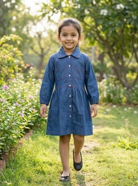Classic Blue Denim Shirt Dress