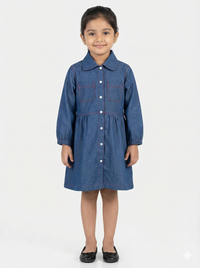 Classic Blue Denim Shirt Dress