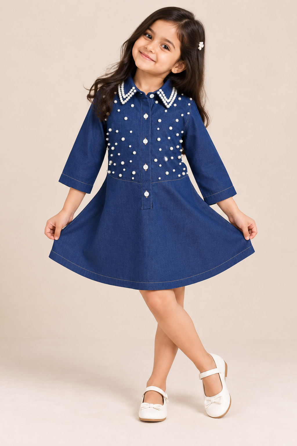 Pearl Parade Indigo Denim Dress