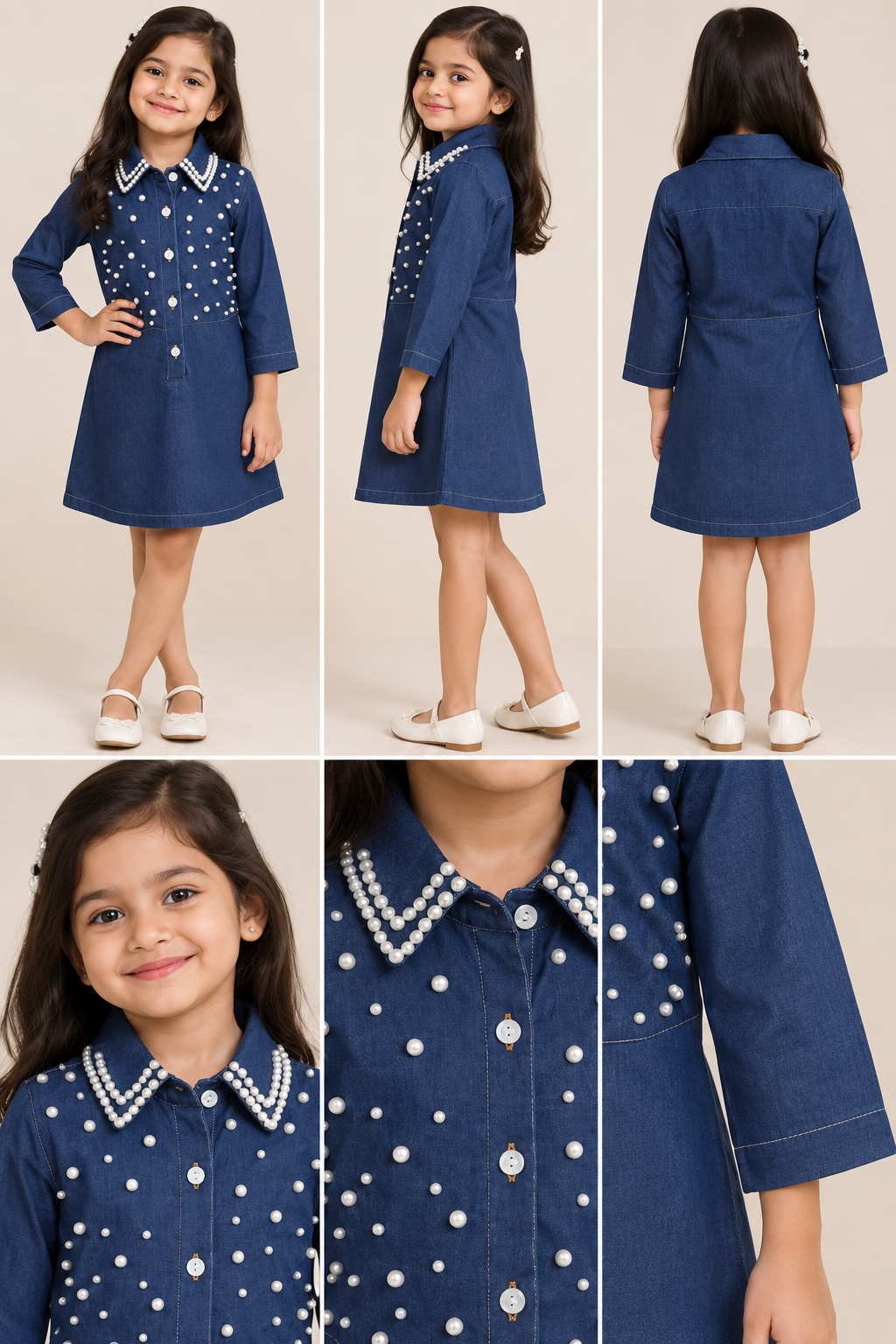 Pearl Parade Indigo Denim Dress
