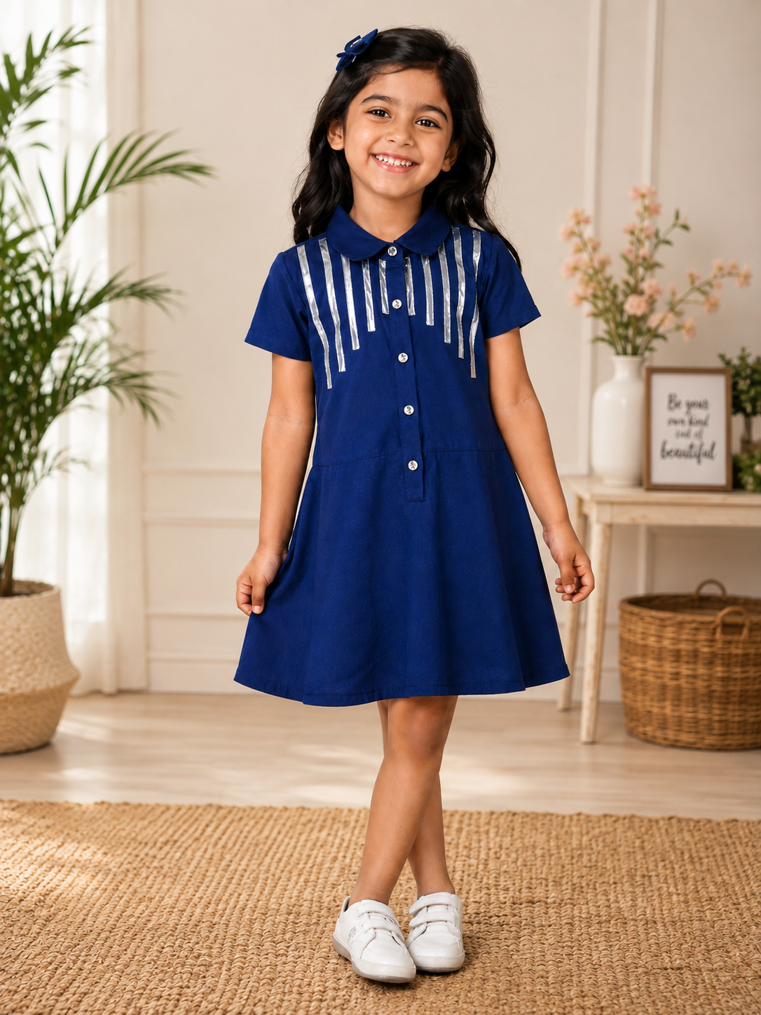 Gota Gleam Royal Blue Denim Dress
