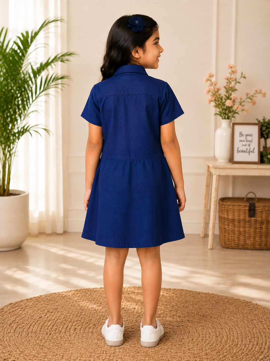 Gota Gleam Royal Blue Denim Dress