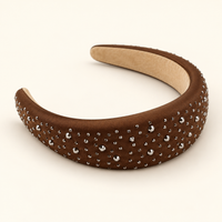 Sparkle Stud Wide Headband Chocolate Brown