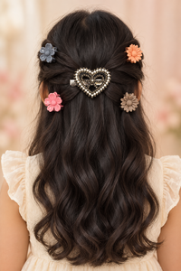 Pretty Mix Hair Accessory Set Black Heart