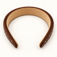 Sparkle Stud Wide Headband Chocolate Brown