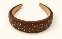 Sparkle Stud Wide Headband Chocolate Brown