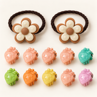 Colour Pop Mini Claw and Hair Tie Set Ivory Flower Strawberries