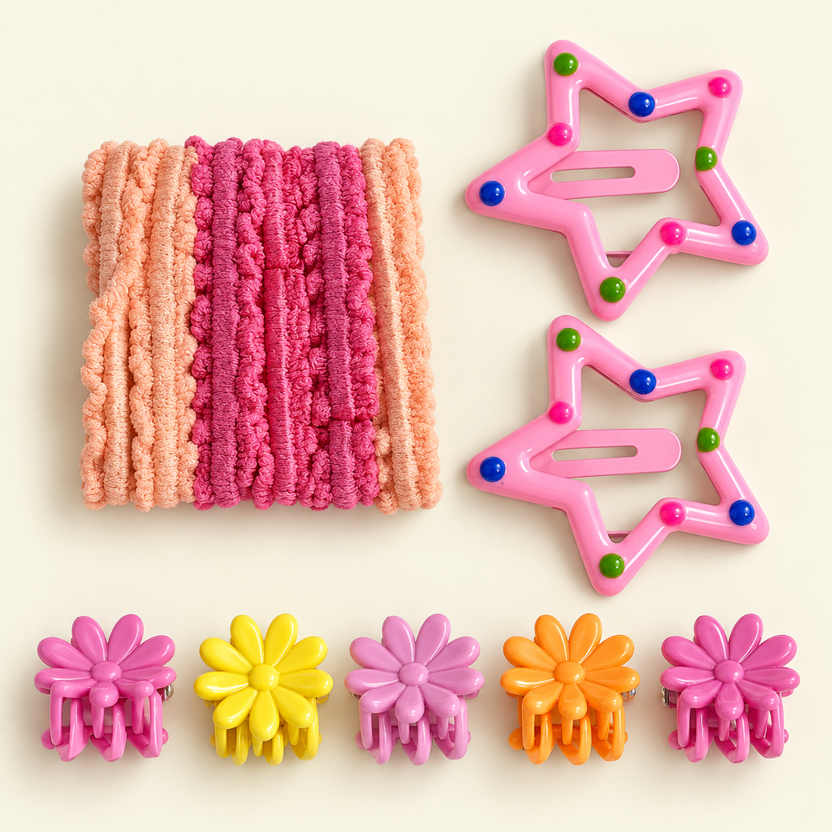 Everyday Mini Hair Essentials Set Pink Flowers