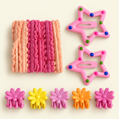 Everyday Mini Hair Essentials Set Pink Flowers
