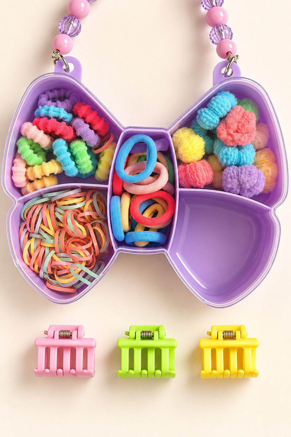 Butterfly Case Hair Accessory Kit Purple
