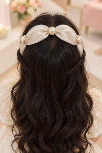 Pearl Accent Bow Headband Ivory