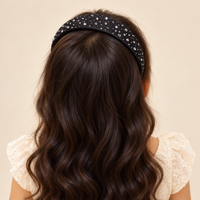 Sparkle Stud Wide Headband Black