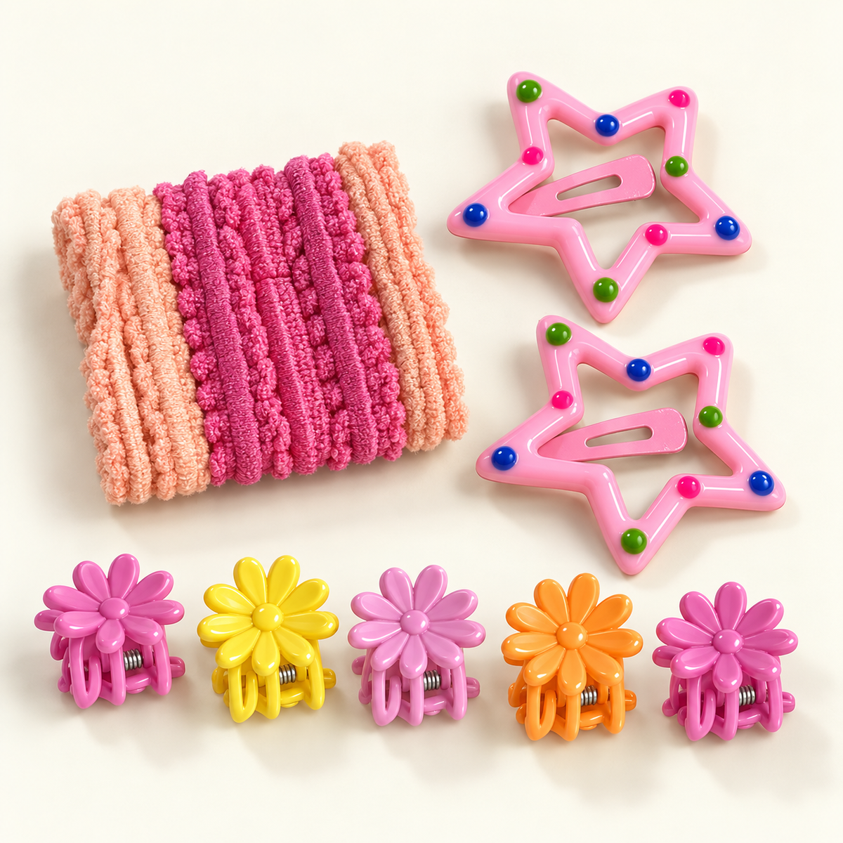 Everyday Mini Hair Essentials Set Pink Flowers