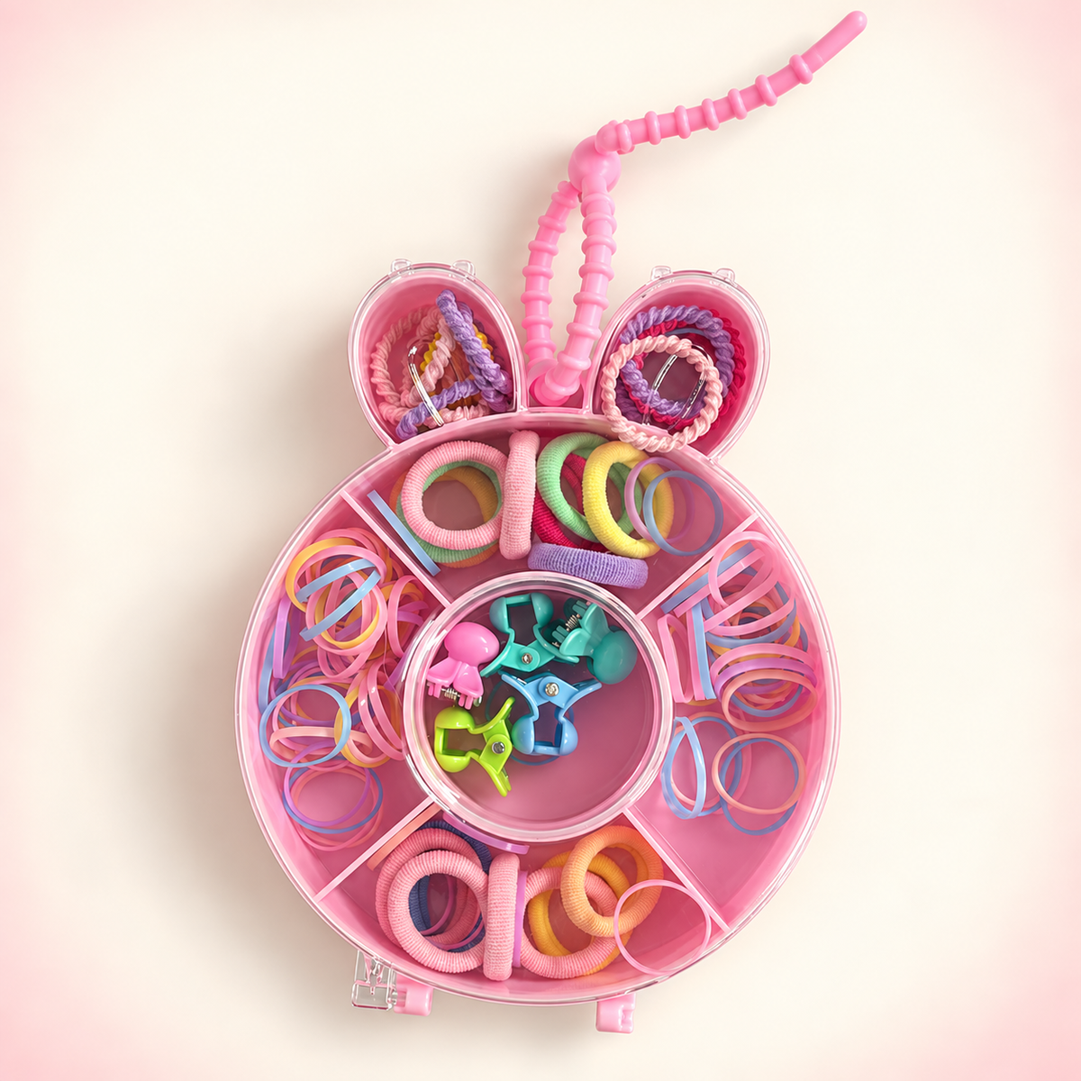 Bunny Case Hair Accessory Kit Pastel