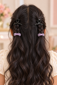 Claw Clips and Ruched Hair Tie Set Lavender