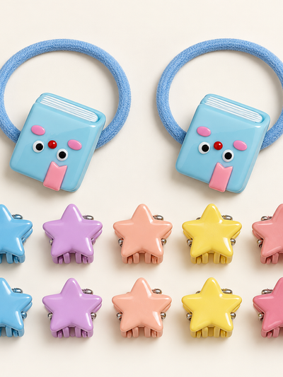 Colour Pop Mini Claw and Hair Tie Set