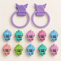 Colour Pop Mini Claw and Hair Tie Set Purple Kuromi Strawberries