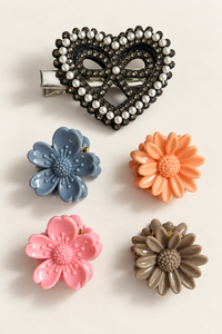 Pretty Mix Hair Accessory Set Black Heart