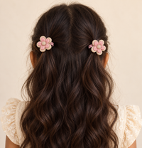Colour Pop Mini Claw and Hair Tie Set Pink Flower Stars