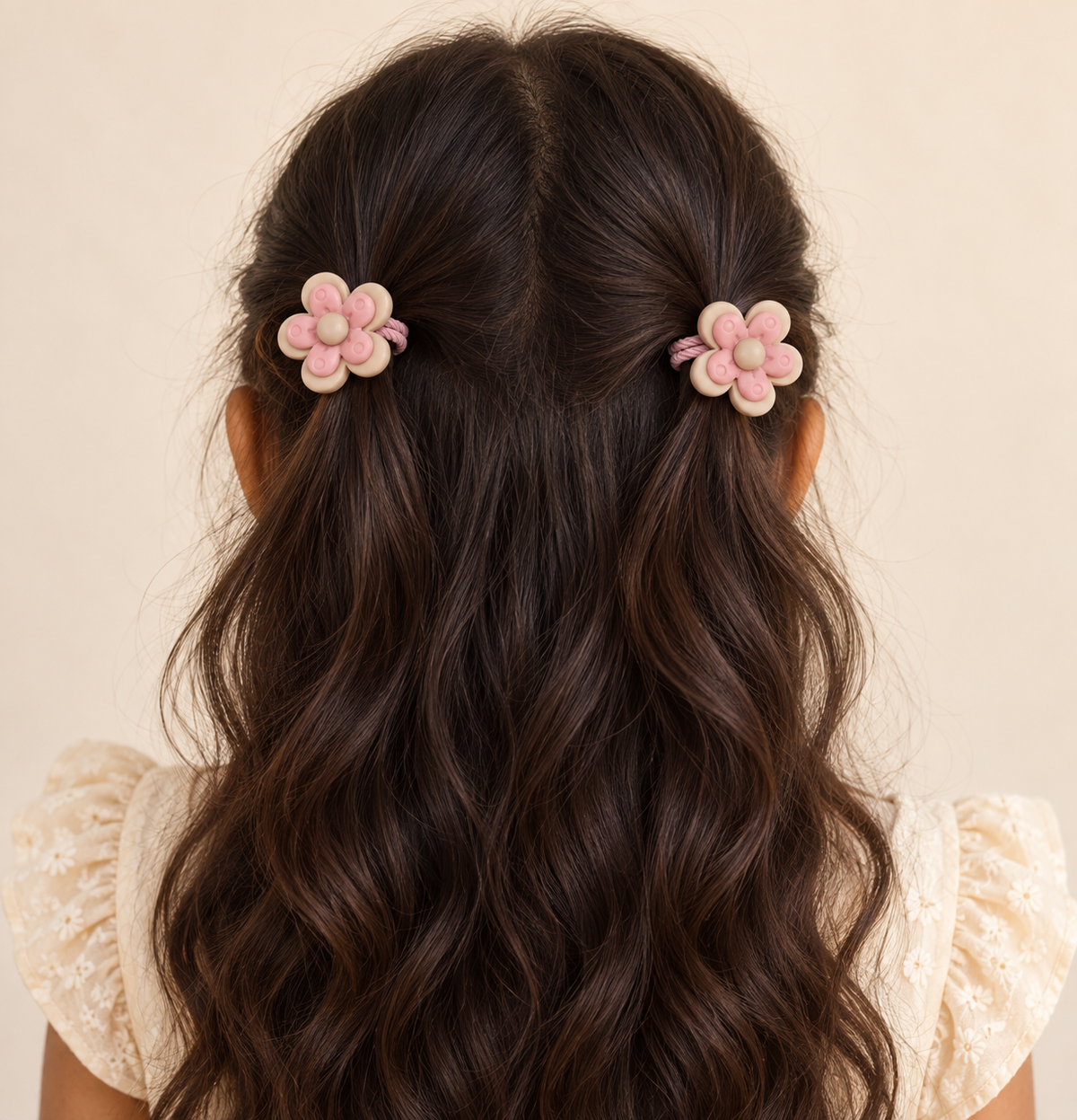 Colour Pop Mini Claw and Hair Tie Set Pink Flower Stars
