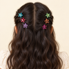 Rainbow Outline Star Hair Clips