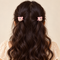 Colour Pop Mini Claw and Hair Tie Set Pink Teddy Butterflies