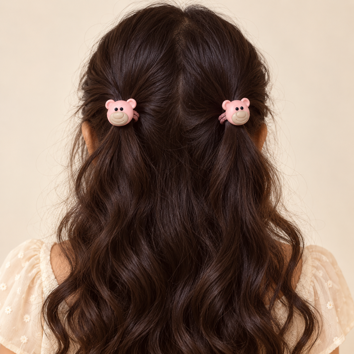 Colour Pop Mini Claw and Hair Tie Set Pink Teddy Butterflies