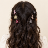 Rainbow Outline Star Hair Clips Classic Stars