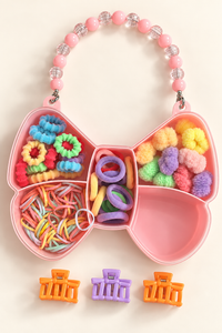 Butterfly Case Hair Accessory Kit Pink