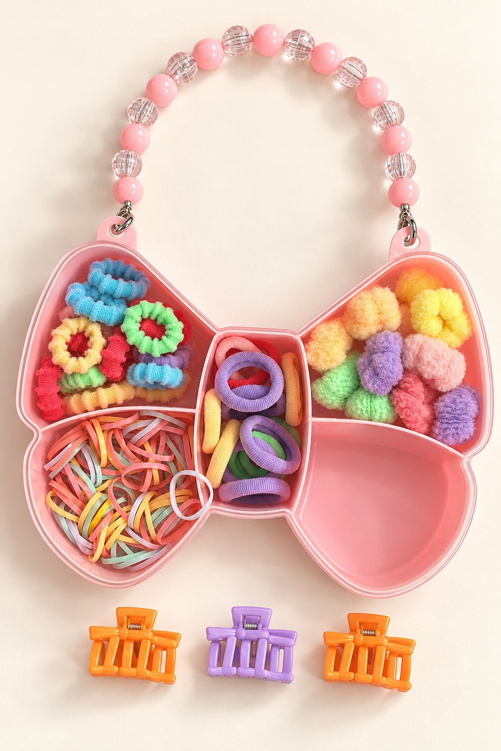 Butterfly Case Hair Accessory Kit Pink