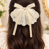 Lace Fan Ribbon Bow Clip