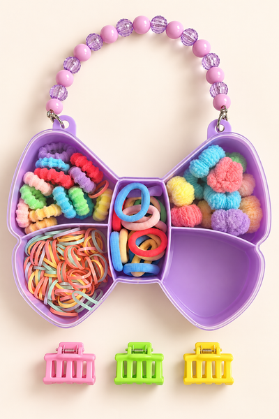 Butterfly Case Hair Accessory Kit Purple