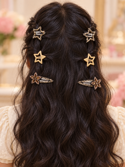 Star and Blossom Hair Clip Set