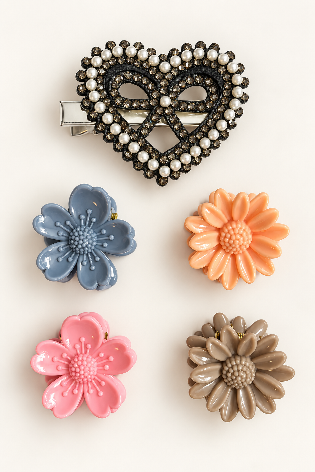 Pretty Mix Hair Accessory Set Black Heart