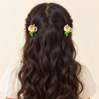Pastel Comb and Claw Clip Set Yellow Giraffe