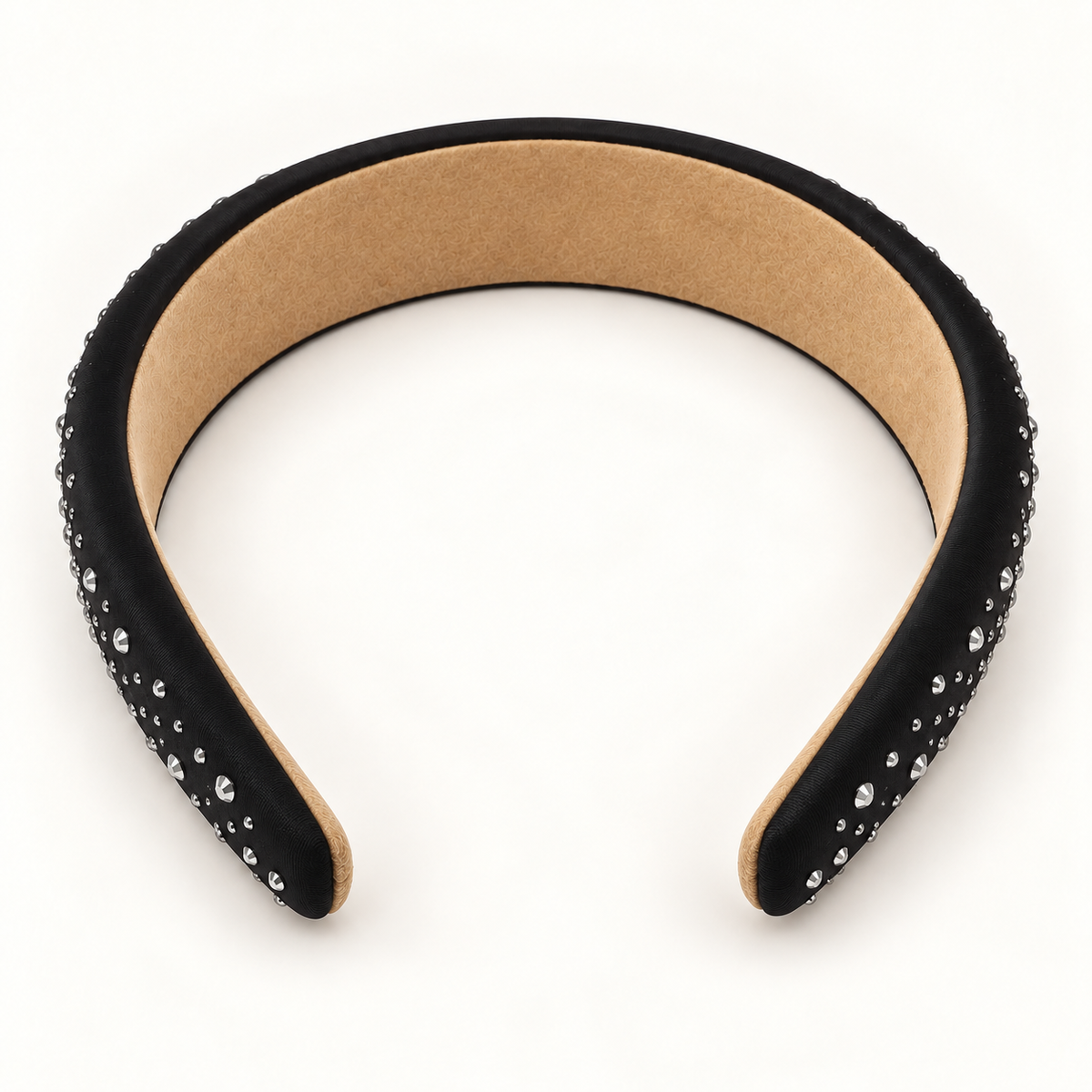 Sparkle Stud Wide Headband Black