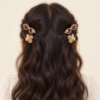 Sunglasses and Flower Hair Clips Brown Cherry